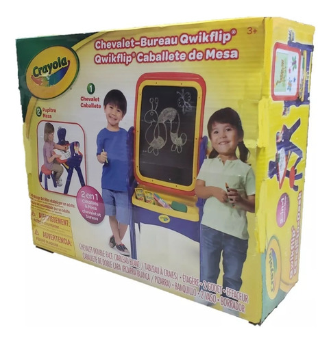Pizarrón Caballete Infantil 2 En1 Mesa Banco Crayola En Caja Azul (Usado)