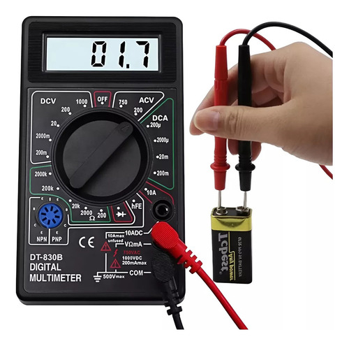 Multimetro Digital Dt-830d Preto Medidor De Voltagem Dc Ac