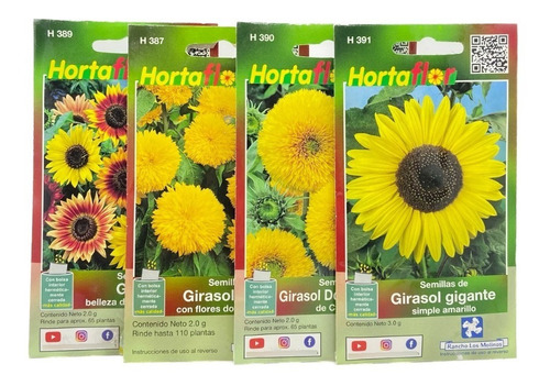 Mezcla De Semillas Variedad De Girasoles Hortaflor 4 Piezas