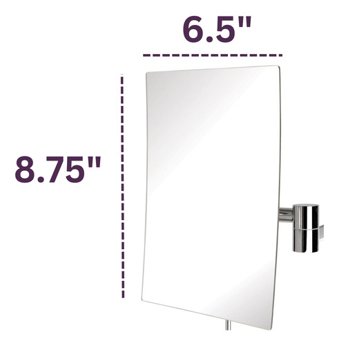 Espelho De Maquiagem Jerdon Jrt695n Wall Mount 5x Ampliação