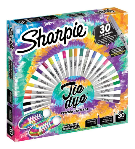 Imagen 4 de 6 de Ruleta 30 Marcadores Sharpie Tie Dye Con Marcador Misterioso