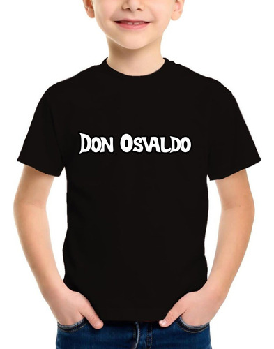 Remera Negra Niño Algodón Personalizada Don Osvaldo