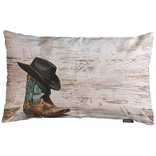 Funda De Almohada Cowboy, Sombrero De Vaquero Negro Del...