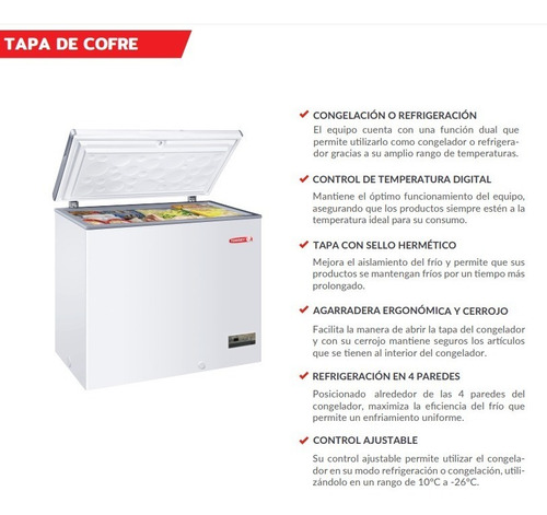Congelador Horizontal Torrey Tapa Cofre Chtc-75d Rbanda
