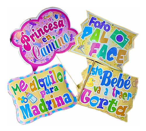 10 Letrero Selfie Cartón De Colores Props Bebés