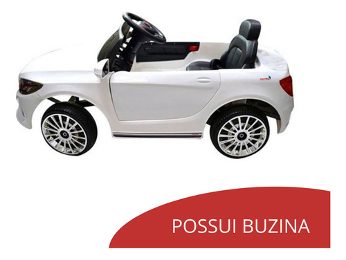 Mini Carro Eletrico Infantil 6v C/ Controle Remoto Branco