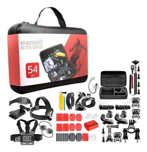 Kit de accesorios para cámaras de acción, funda para GoPro 54 en 1