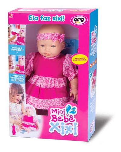 Boneca Mini Bebê Xixi C/ Mamadeira Faz Xixi De Verdade - Omg