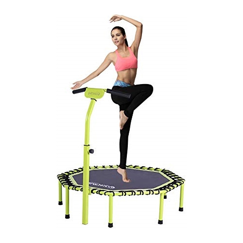 Mini Trampolines Fitness Con Barra De Mango Ajustable