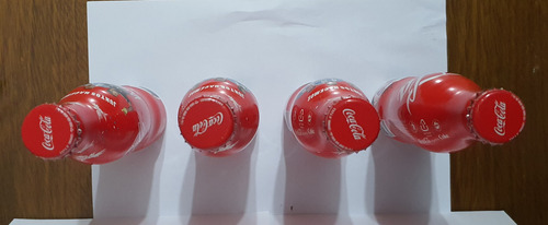 4 Botellas Vacías Coca Cola Aluminio Mundial Brasil 2014-(1) (Usado)