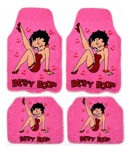 Pink Betty - Juego De 4 Alfombrillas Para Auto De Ajuste Uni