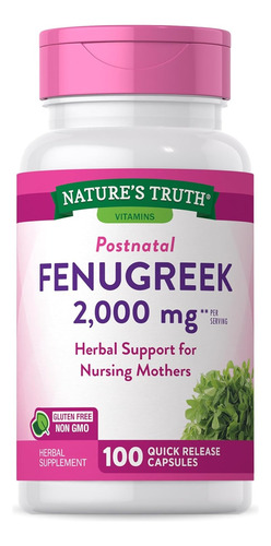 Nature's Truth Semillas De Fenogreco Para Mujeres 100und