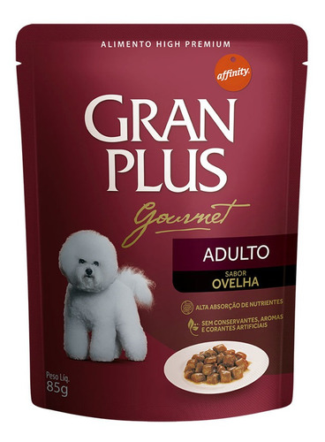 Ração Úmida Granplus Gourmet Para Cães Adultos Sachê Sabor Ovelha - 85g