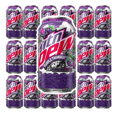 Mountain Dew Purple Thunder Mtn Paquete De 18 Latas De 12 Oz