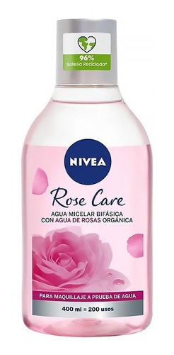 Nivea Rose Care Agua Micelar Bifásica X400 Ml