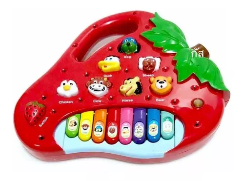 Brinquedo Teclado Piano Moranguinho Animais Musical Infantil