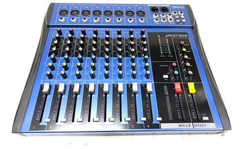 Mesa De Som Phoenix 8 Canais Balanceada Com Efeito 110v Novo