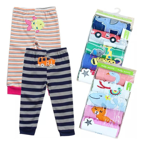 Pack 5 Pantalón Bebé 100% Algodón