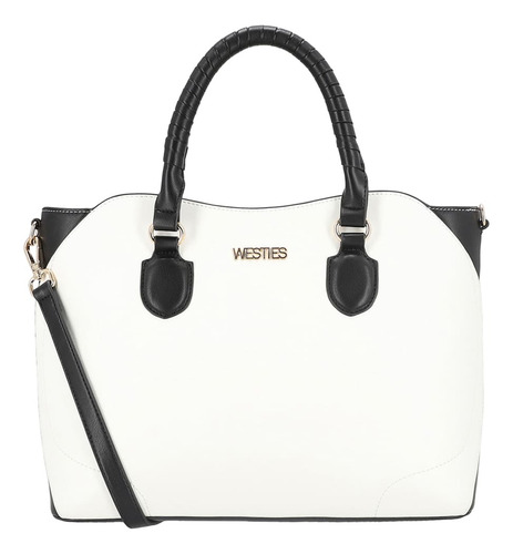 Bolso Satchel Para Mujer Westies Negro Blanco Hbchiprewe Color Negro/Blanco
