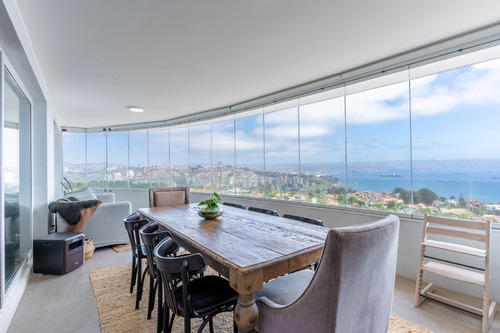 Imagen 9 de 30 de Depto Con Espectacular Vista Panorámica A Reñaca Y Valpo
