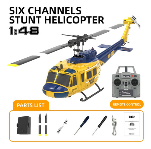 Helicóptero Rc Uh-1 1:48 - 6 Canales, Giroscopio 6 Ejes
