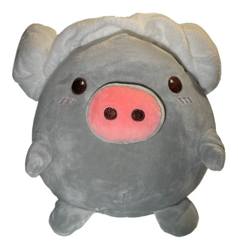 Brinquedo Cerdito Redondo Gris Gigi 23 cm Cerdo Penple X Miniso