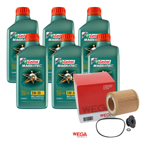 Kit Filtro E 6l Óleo Motor 5w30 Para Bmw 320i 2.0t 16v 2014