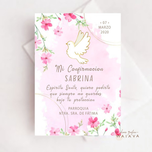 Imagen 7 de 10 de Estampas Confirmación Tarjetas Nenas X 4u