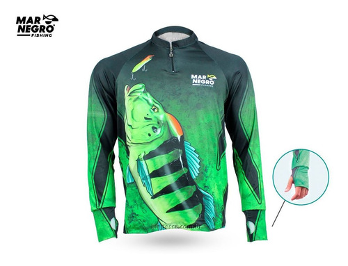 Camiseta De Pesca Proteção Solar 50+ Uv Mar Negro - Modelos