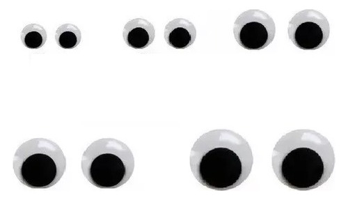 Olho Móvel Artesanato - Tams 5,6,8,10 E 12 Mm (100 Un Cada)