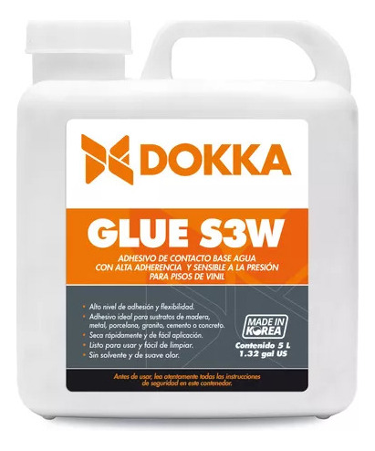 Adhesivo De Contacto S3w A Base De Agua (5 Litros)