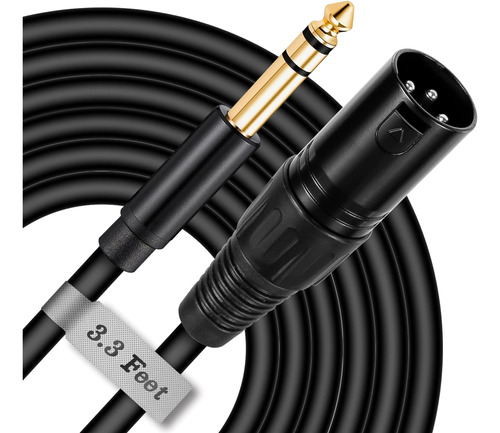 Cable Xlr A Pulgada De 3,3 Pies, Trs De 6,35 Mm A Conector M