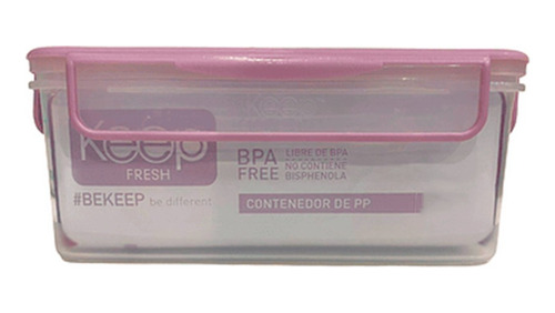 Hermetico Cuadrado Pp Libre Bpa Colores 1400ml Keep