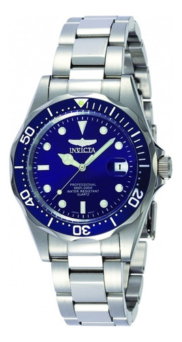 Reloj pulsera Invicta 9204OB con correa de acero inoxidable color acero - fondo azul