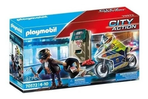 Playmobil Moto De Policía Ladron Escenario Persecucion