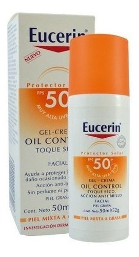 Protector Solar Facial Eucerin Gel Creme Toque Seco Fps50