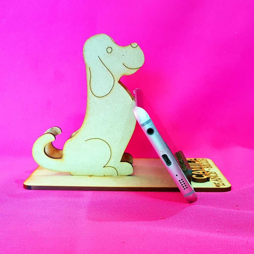 Imagen 4 de 10 de 20 Porta Celular Perrito Soporte Fibrofacil Souvenirs Mdf