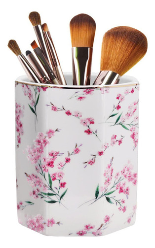 Soporte Boligrafo Escritorio Patron Floral Taza Lapices Org
