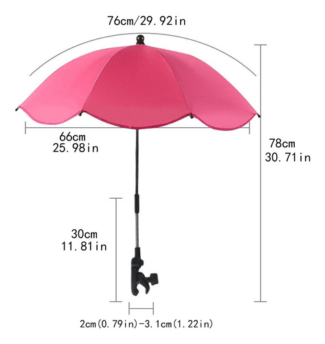 Sombrilla Con Clip Para Cochecito, Silla De Playa, Sombrilla