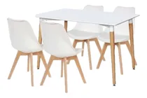 Comprar Mesa Tulip Madera 120x80 + 4 Sillas Tulip Almohadón Emuebles