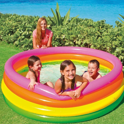 Alberca Inflable Infantil De Colores Intex Reforzada 168x46