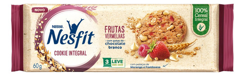 Biscoito Nestlé Nesfit de frutas vermelhas com gotas de chocolate branco 60 g