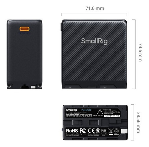 Smallrig Batería Np-f970 Usb-c L-series 4469, 10,500mah / 76