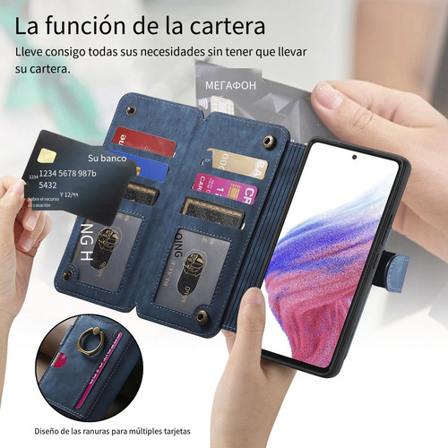Funda De Piel Tipo Cartera Para Oppo C55/realme Neo7/realme Gt Master Edition, Funda Protectora Con Bolsillo Con Cremallera