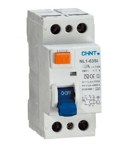 Disyuntor Diferencial Bipolar Chint - 63 Amp - 6ka - 30ma