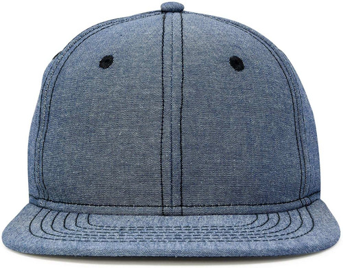 Premium Flat Bill Baseball Cap Structured Hat Snap Back Cham