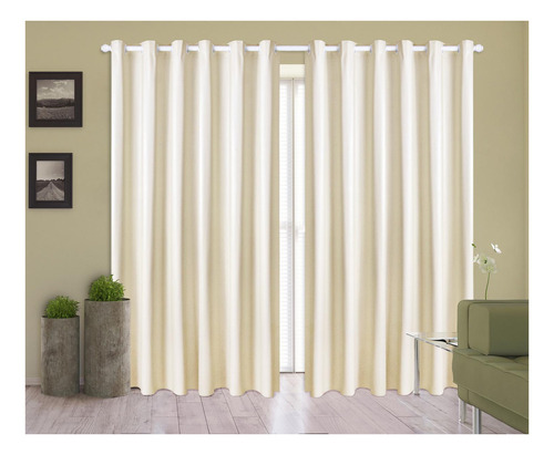 Cortina Corta Luz 4,00m X 2,80m 100% Blackout Pvc Palha