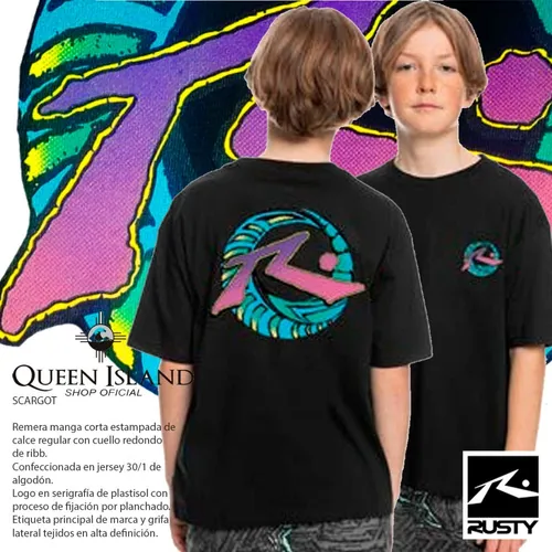 Remera Rusty Scargot Jr Ni o M Corta Shop Oficial