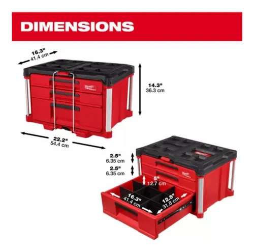 Packout Milwaukee 48-22-8447 Caja Herramienta 3 Cajones