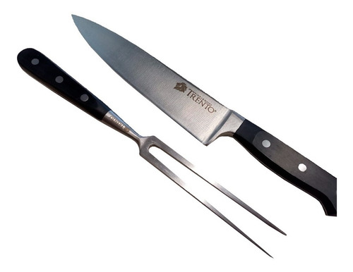 Imagen 3 de 5 de Set Asador Trento Gourmet Cuchillo Más Trinche Antibacterial